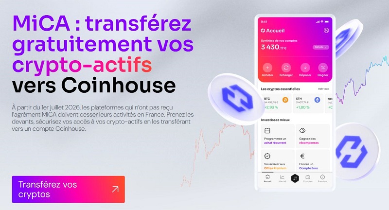MiCA : pourquoi les clients Coinhouse n’ont pas à s’inquiéter de la fin de la période transitoire MiCA : pourquoi les clients Coinhouse n’ont pas à s’inquiéter de la fin de la période transitoire