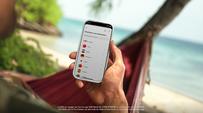 N26 renforce son offre voyage avec les forfaits mobiles N26 eSIM Voyages